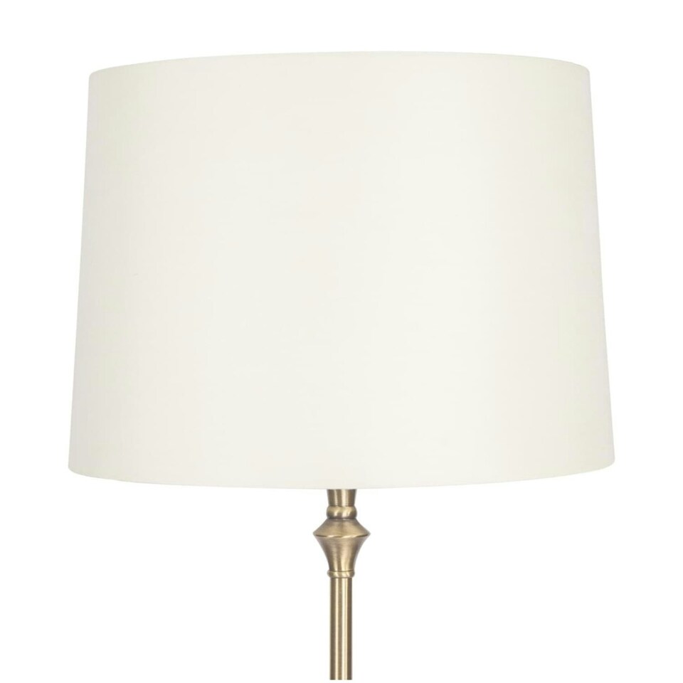 image 1 of First Choice Lighting Antique Brass Floor Lamp with Cream Shade Bronze | Cream