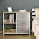 image 2 of HOMCOM Chest Dresser Tower with 3 Drawers Storage Cabinet Organizer, Beige