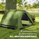 image 9 of Outsunny 3-4 Person Camping Tent, Waterproof Tent Orange | Orange, Grey