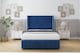 image 1 of Sloomy Hargrave Navy Plush Divan Bed With Mattress No Drawers With 54" Wingback Headboard & 12" Matching Footboard 3' Single | Blue | Navy | Single | 1