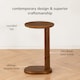 image 4 of Nora C-Shaped Solid Mango Wood Sofa Side Table for Living Room