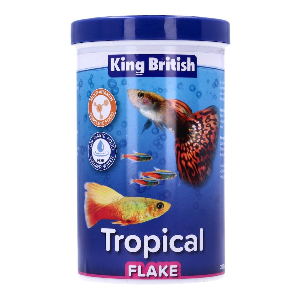 image 1 of King British Tropical Fish Food Flakes 200g