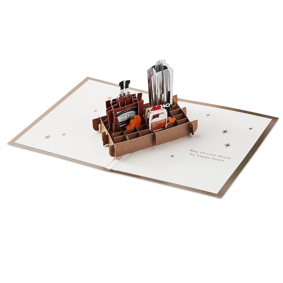 image 1 of Hallmark Father's Day Card - 'Cheers' 3D Pop-Up Cocktail Design