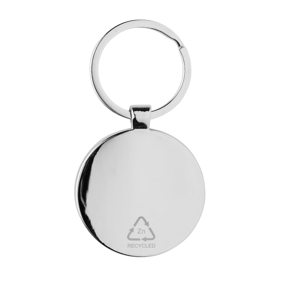 image 1 of XD Collection Round Zinc Alloy Recycled Keyring - Silver - One Size