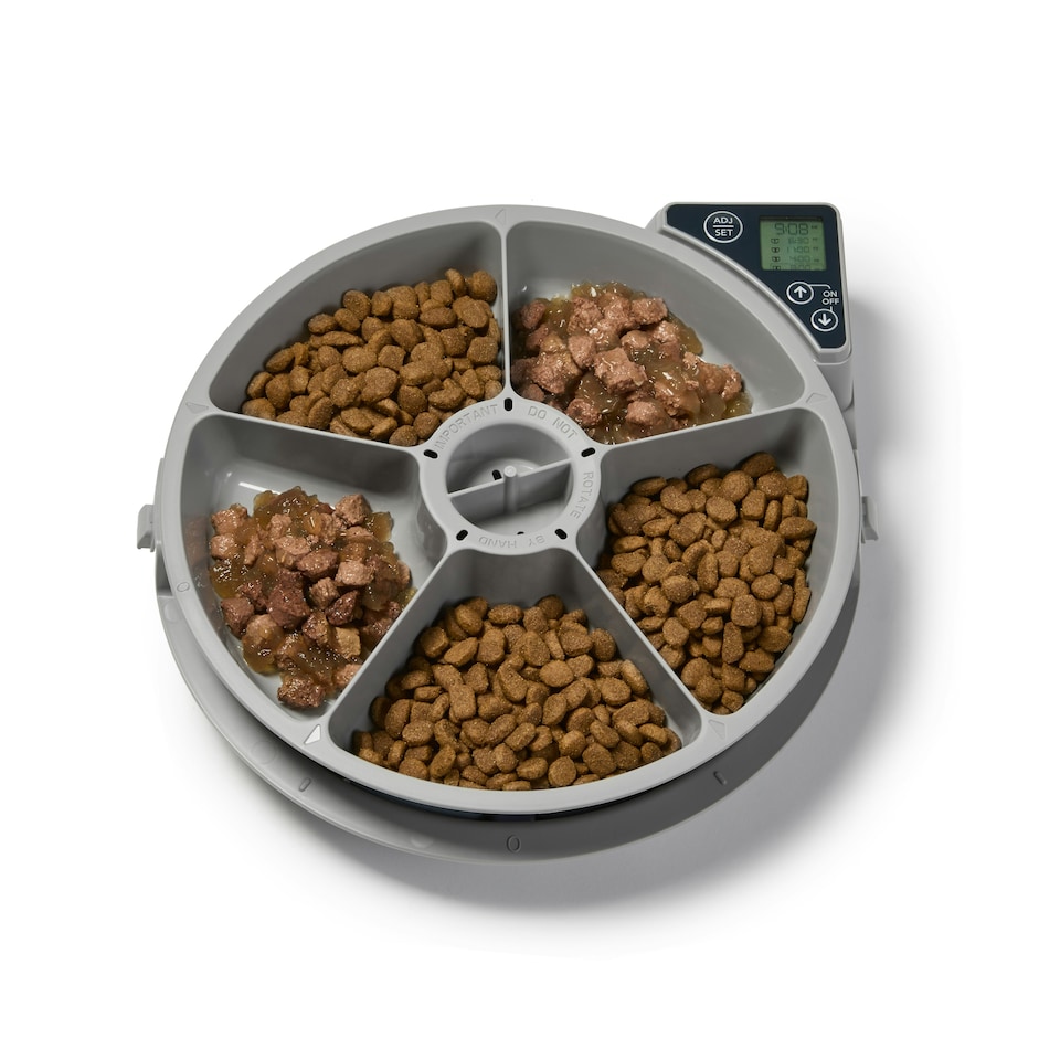 image 1 of Cat Mate Five-meal Automatic Pet Feeder with Digital Timer (C500) – Anthracite Grey Grey