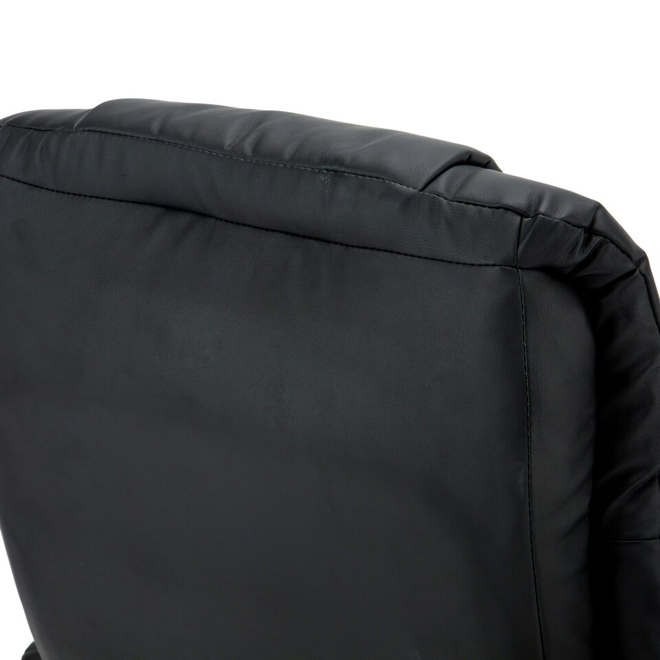 image 1 of Sorento Bonded Leather Swivel Recliner Armchair Chair w Footstool (Black)