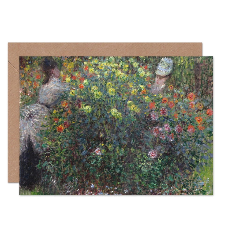 image 1 of Claude Monet Ladies Flowers Blank Art Card