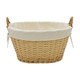 image 3 of JVL Hand Woven Acacia Oval Laundry Willow Storage Basket with Lining, Honey Finish Brown