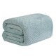 image 1 of OHS Luxury Waffle Mink Warm Blanket, 200x240cm - Duck Egg Blue