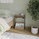 image 3 of 3 Tier Slim Coffee Side Table Newspaper Magazine Shelf Rack Bedside Sofa End | Brown | Oak | H-62.5cm | 1