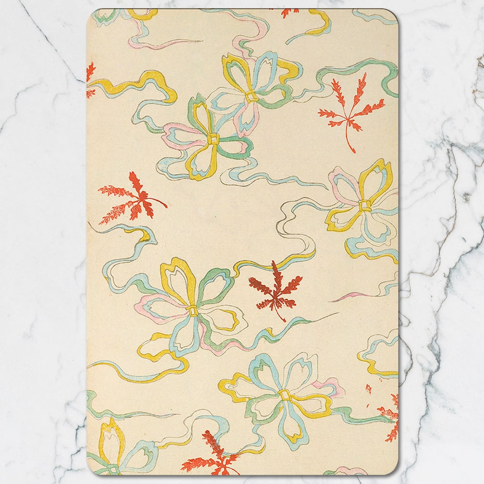 image 1 of Set of 12 Placemats and Coasters with Designer Artwork and Wood Bottom