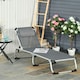 image 2 of Outsunny Folding Outdoor Reclining Sun Lounger Chair Aluminium Frame Dark Grey