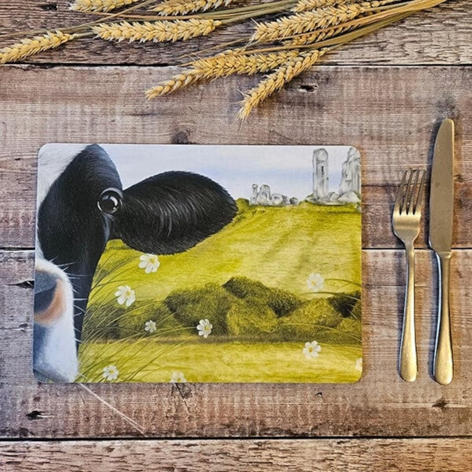 image 1 of Lucy's Farm Moo at Corfe Castle Melamine Placemat