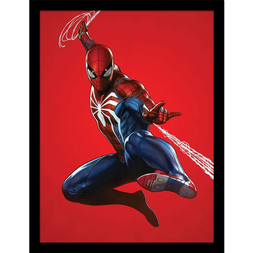 image 1 of Spider-Man (Red Background) Framed 30x40cm Print