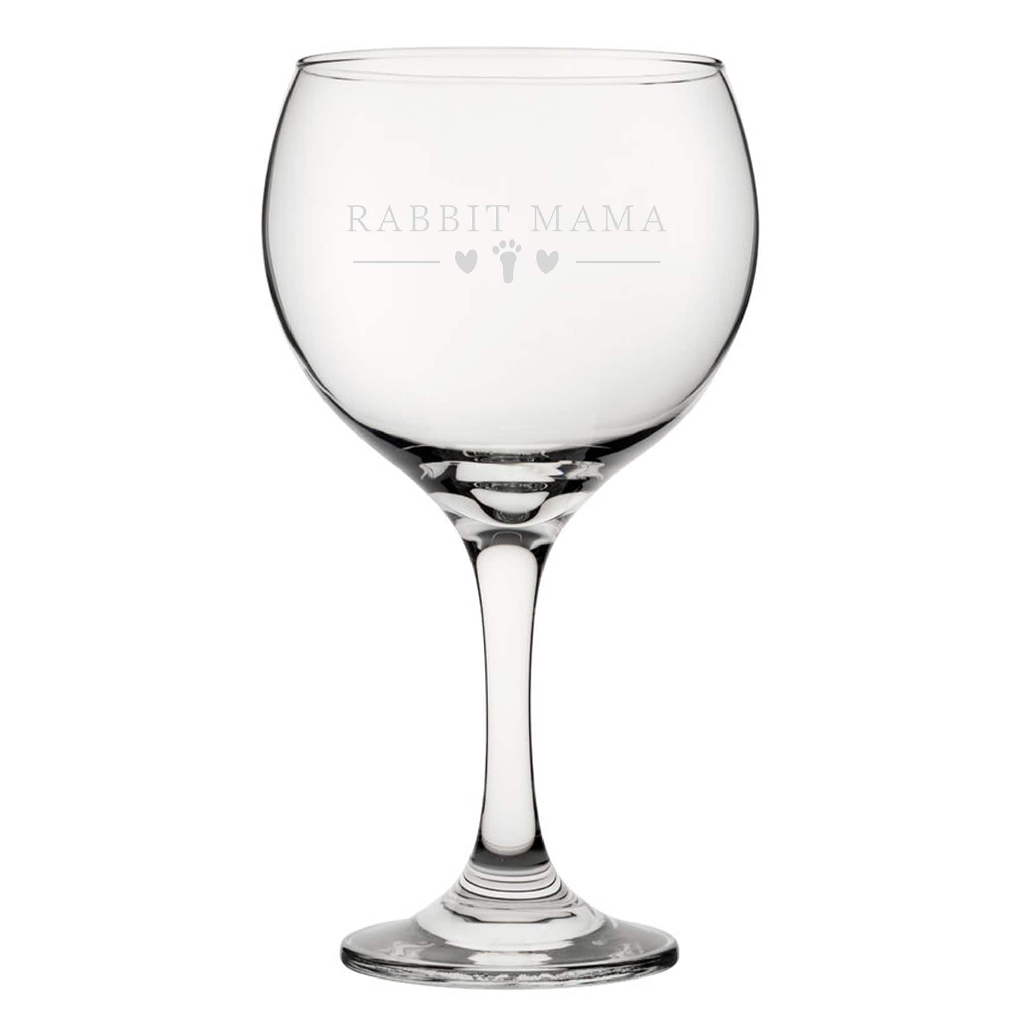 Personalised Rabbit Papa Engraved Gin Balloon Cocktail Glass for Mum