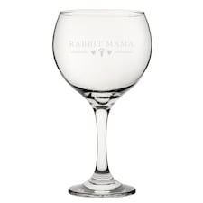 Personalised Rabbit Papa Engraved Gin Balloon Cocktail Glass for Mum