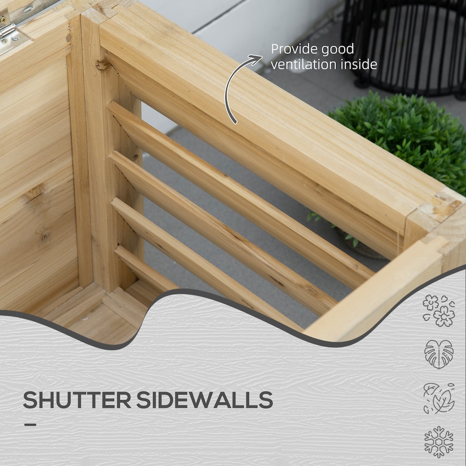 image 1 of Outsunny 155L Outdoor Storage Box, Wooden Outside Tool organiser Container | Brown