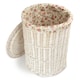 image 3 of Set of 2 Round White Wash Laundry Baskets with a Garden Rose Lining | Multi | Garden Rose