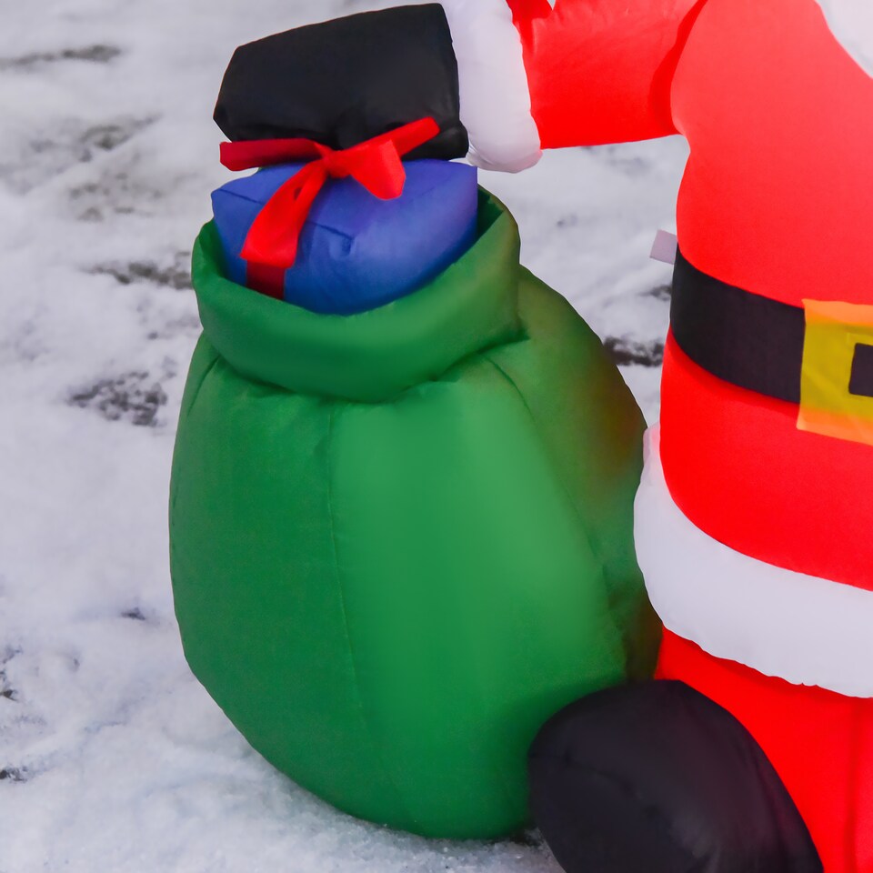 image 1 of HOMCOM Inflatable Blow up Christmas Santa Claus 4ft LED Yard Holiday Decoration