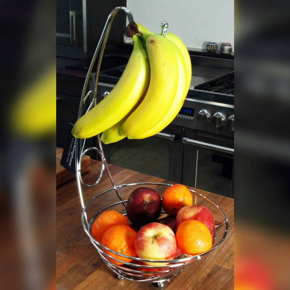 image 1 of Buckingham Premium Banana Tree Fruit Basket  42 cm , Chrome