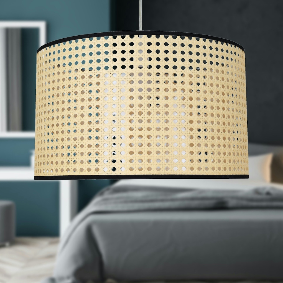 image 1 of Woven - 40cm Wicker Easy Fit Pendant Shade Brown | Black