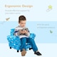 image 4 of HOMCOM Kids Armchair Children Mini Sofa Wood Frame w/ Footrest Cute Cloud Star Blue