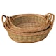 image 1 of Set of 3 Two Tone Green Oval with Handles Willow Trays | Brown | Brown | Set of 3
