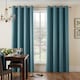 image 3 of Velvet Chenille Eyelet Curtains Ready Made Pair - 142cm x 137cm - Teal