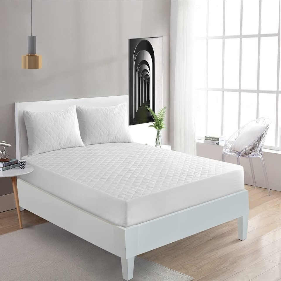 Homes-Linen Extra Deep Soft Quilted Mattress Protector Fully Fitted Non Allergenic Bed Cover Breathable Hypoallergenic Mattress Protector Super King