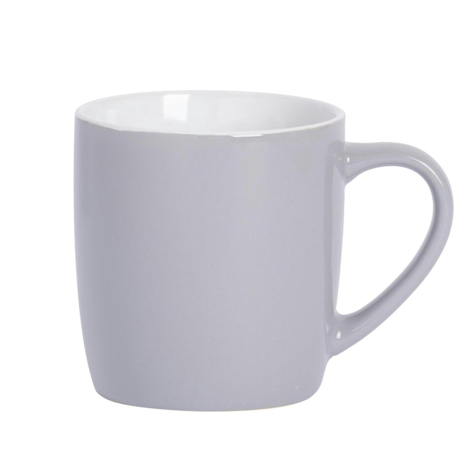 image 1 of Argon Tableware Coloured Coffee Mugs - 350ml - Grey/White - Pack of 6 Multi