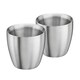 image 6 of Set of 2 Stainless Steel Espresso Coffee Cups – 90ml Double Wall Insulated Mini Drinking Mugs | Black | Black | 2