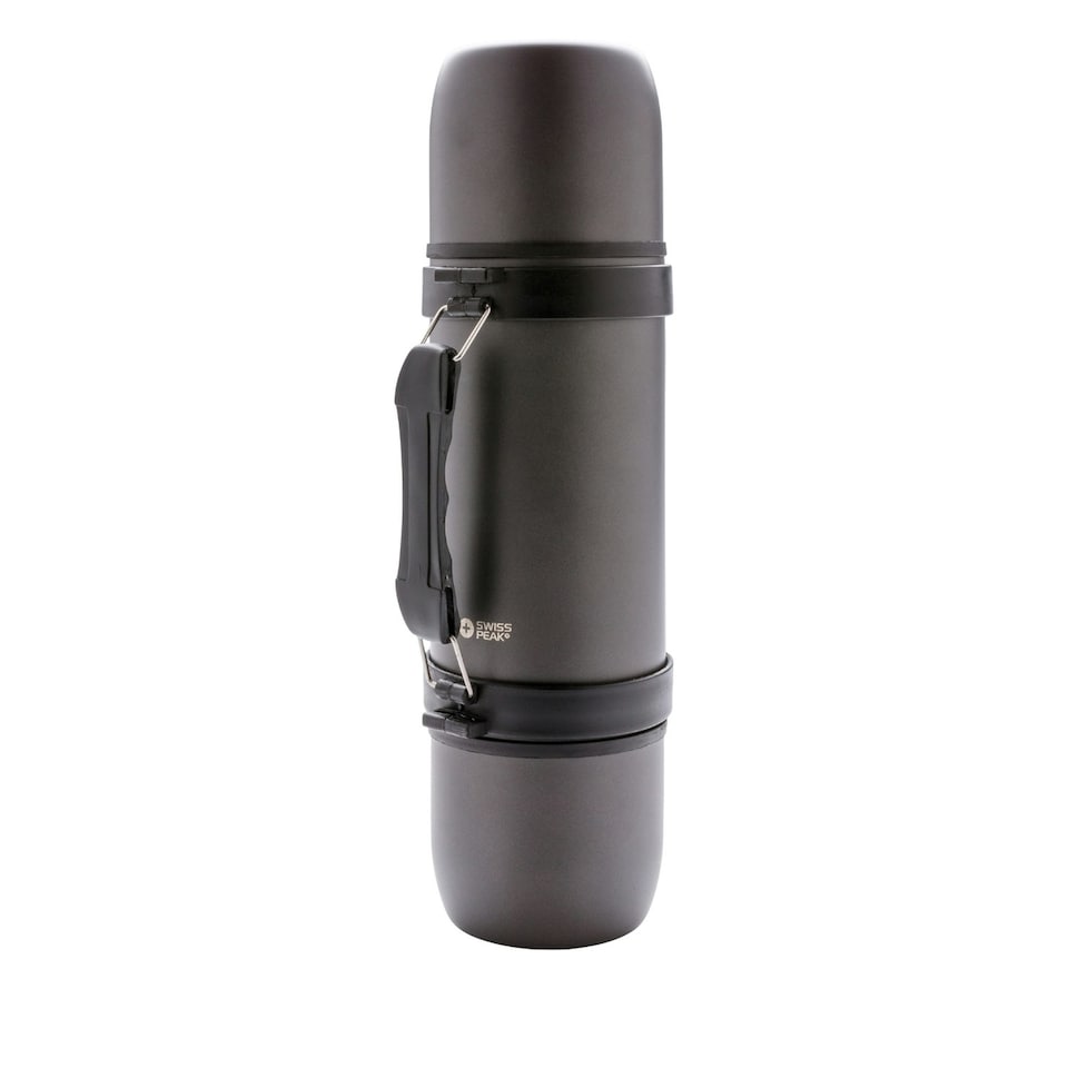 image 1 of Swiss Peak Vacuum Insulated 700ml Flask - Grey - One Size