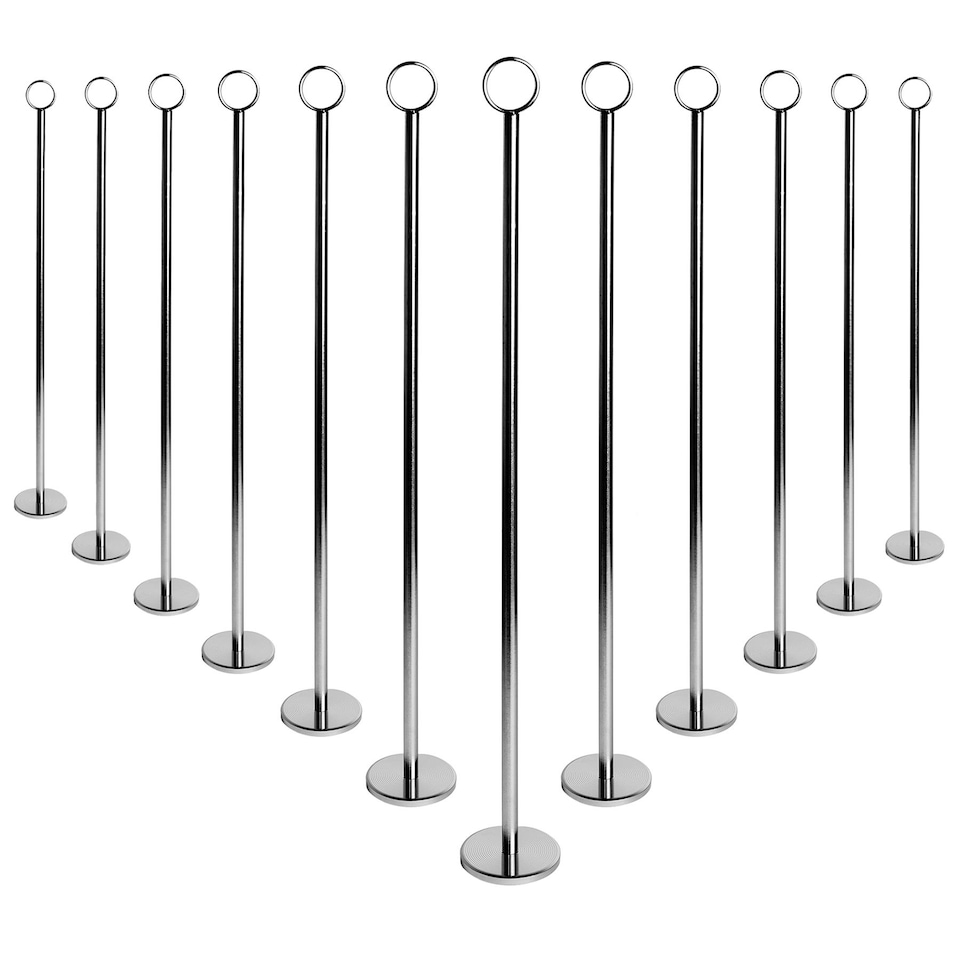 image 1 of Argon Tableware Wedding Table Number Holders - 46cm - Silver - Pack of 12 | Silver | Silver