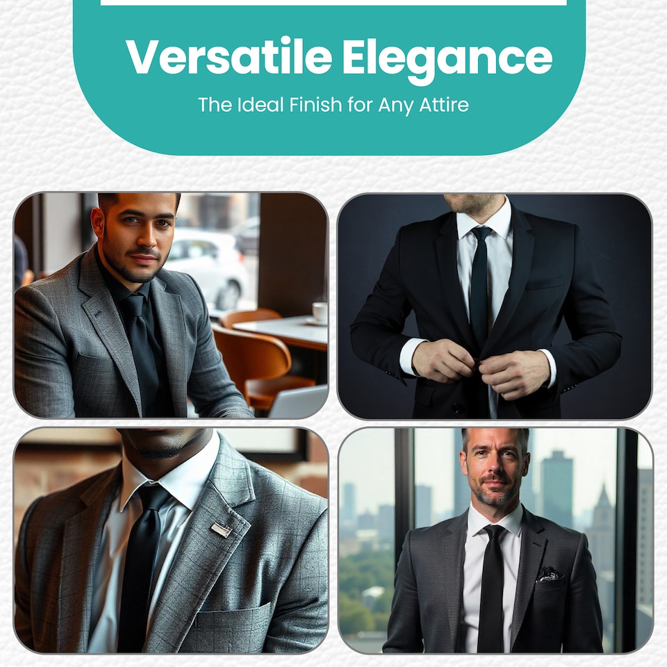 image 1 of Mens Polyester Solid Pre-tied Adjustable Clip-On Tie Washable Neck Tie