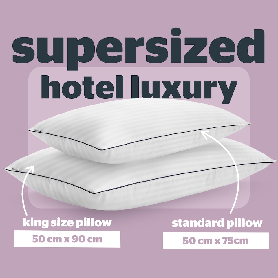 image 1 of Silentnight Luxury Hotel Collection King Pillow Pair Soft Cover Big Bed Pillows