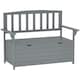 image 1 of Outsunny Garden Storage Bench, 2 Seater Fir Wood Outdoor Bench, Dark Grey 