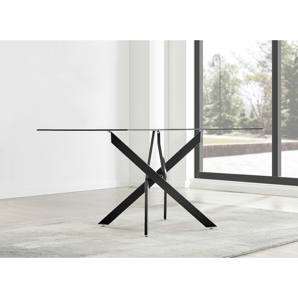 image 1 of Furniturebox Leonardo 6 Black Leg Dining Table