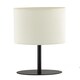 image 2 of Modern Designer Oval Table Lamp in Matte Black with Off-White Fabric Shade | Black