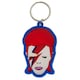 image 1 of David Bowie Rubber Keyring - Blue/Red/White - One Size