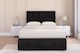 image 1 of Sloomy Cambridge Black Plush Divan Bed Base 2 Drawers Right Side With 26 Inch Strutted Headboard & 12 Inch Matching Footboard | Black | Black | Super King | 1