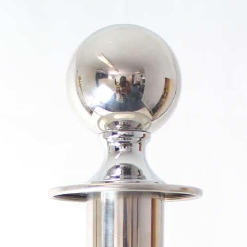 image 1 of 6 Prestige Chrome Poles With 4 Red Velvet Ropes