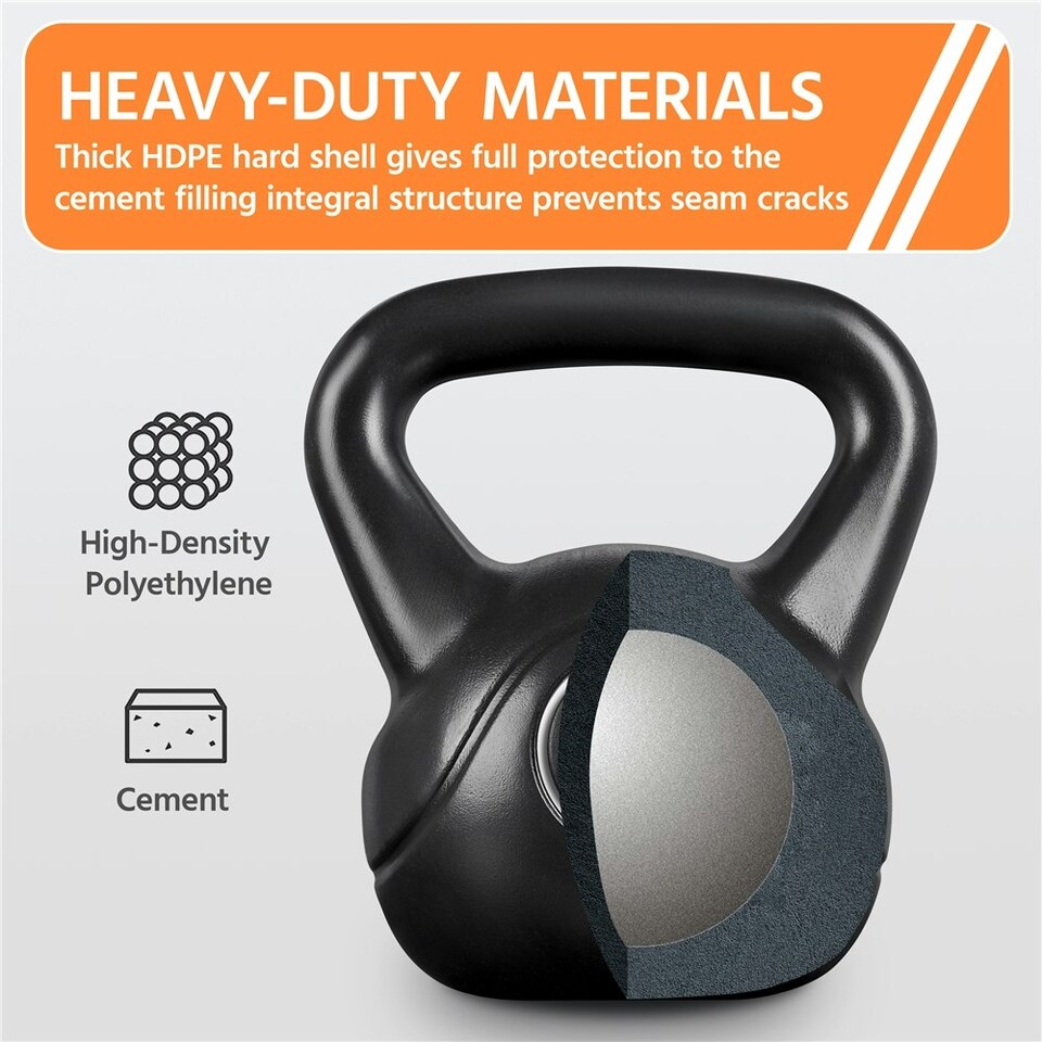 image 1 of Yaheetech 10KG HDPE Coated Kettle Bells for Fitness Workout | Black | 10