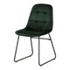 image 5 of Quebec Wave Edge Dining Set with 4 Velvet Lukas Chairs Green | Emerald Green