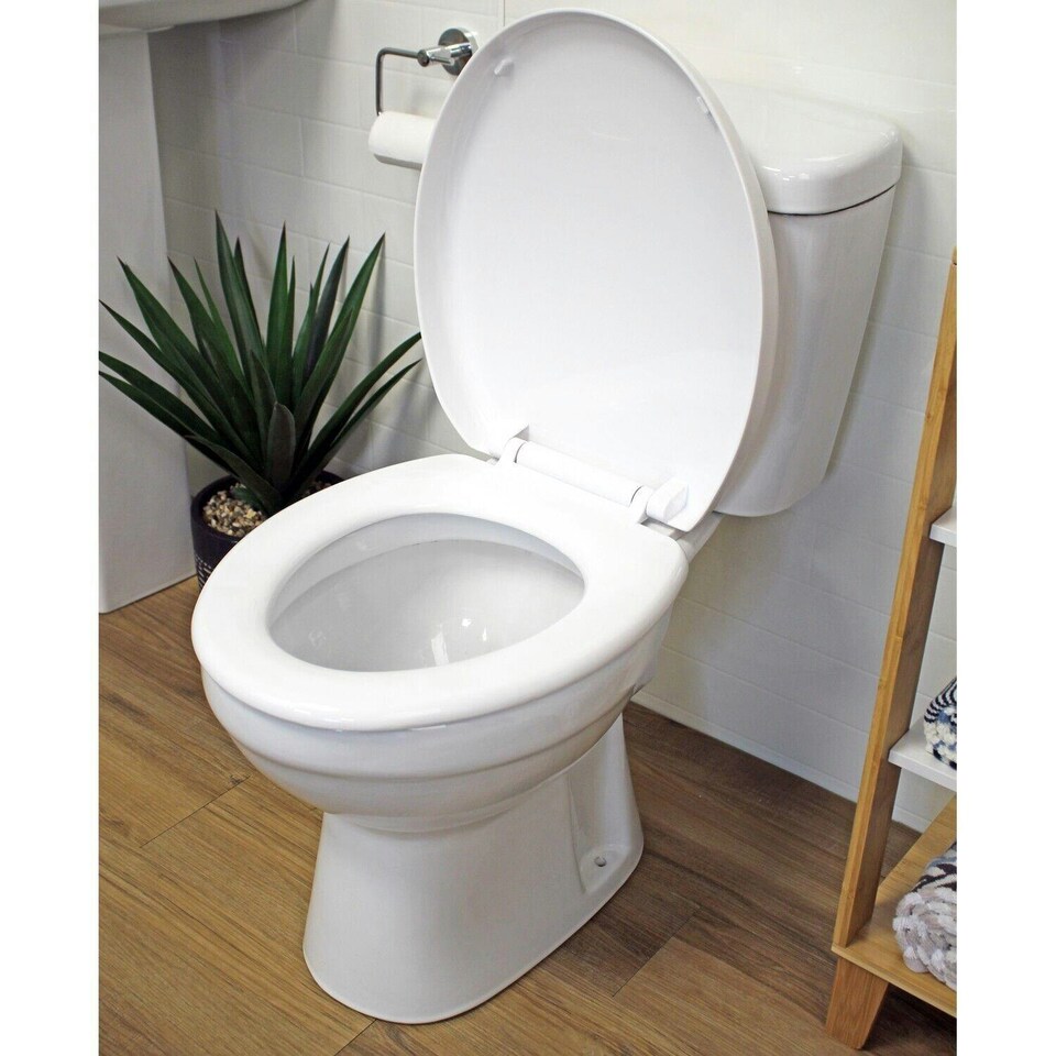 image 1 of Showerdrape Toledo White Wrap Over Plastic Toilet Seat