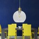 image 4 of First Choice Lighting Barnum Clear Glass Globe with Satin Brass Pendant Fitting Bronze | Clear