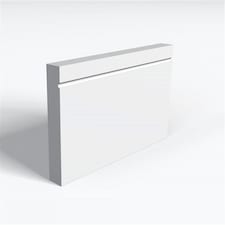 Pack of 15 (Total 15 Units) - Moisture Resistant MDF Primed 1 Drip Skirting Board & Rebate - 25mm (T) x 194mm (H) x 3050mm (L)