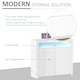 image 3 of HOMCOM 2-Door Sideboard with LED Light, High Gloss Lighted Storage Cabinet with Shelves and Open Compartment, Modern Kitchen Sideboard for Dining Room, Living Room, 107 x 35 x 97cm, White