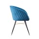 image 3 of Set of 2 Vittorio Velvet Dining Chairs with Black Metal Legs, Quilted Design Modern Accent Chair | Blue