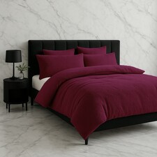 Teddy Bear Fleece Soft Cosy Duvet Cover + Pillow Case Set Purple | Plum | Single