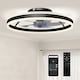 image 1 of HOMCOM Ceiling Fan with Light and Remote, 3 Colour Temperatures, 50cm | Black | Black, Transparent | 50 x 50 x 13.5 cm